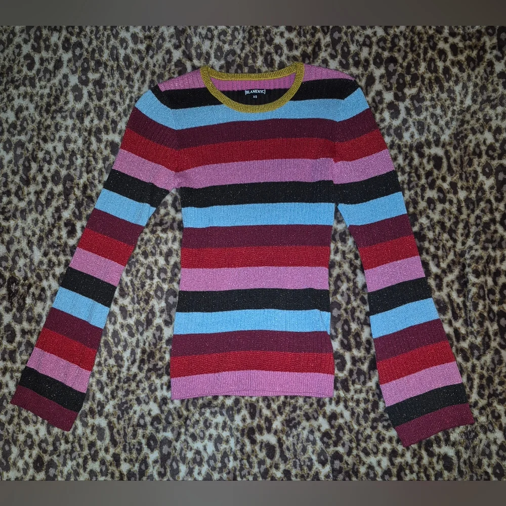 Blank NYC Metallic Stripe Top XS - Picture 5 of 12